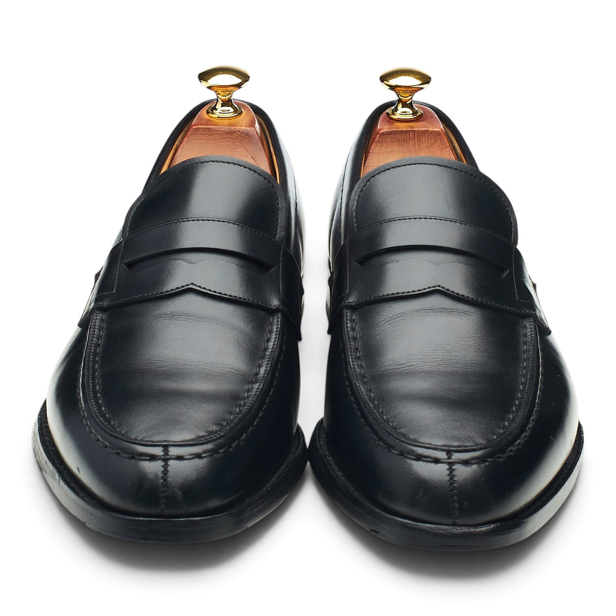 'Darwin' Black Leather Split Toe Loafers UK 8.5 G
