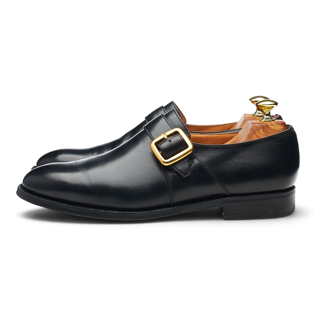 'Westbury' Black Leather Monk Strap UK 7 F
