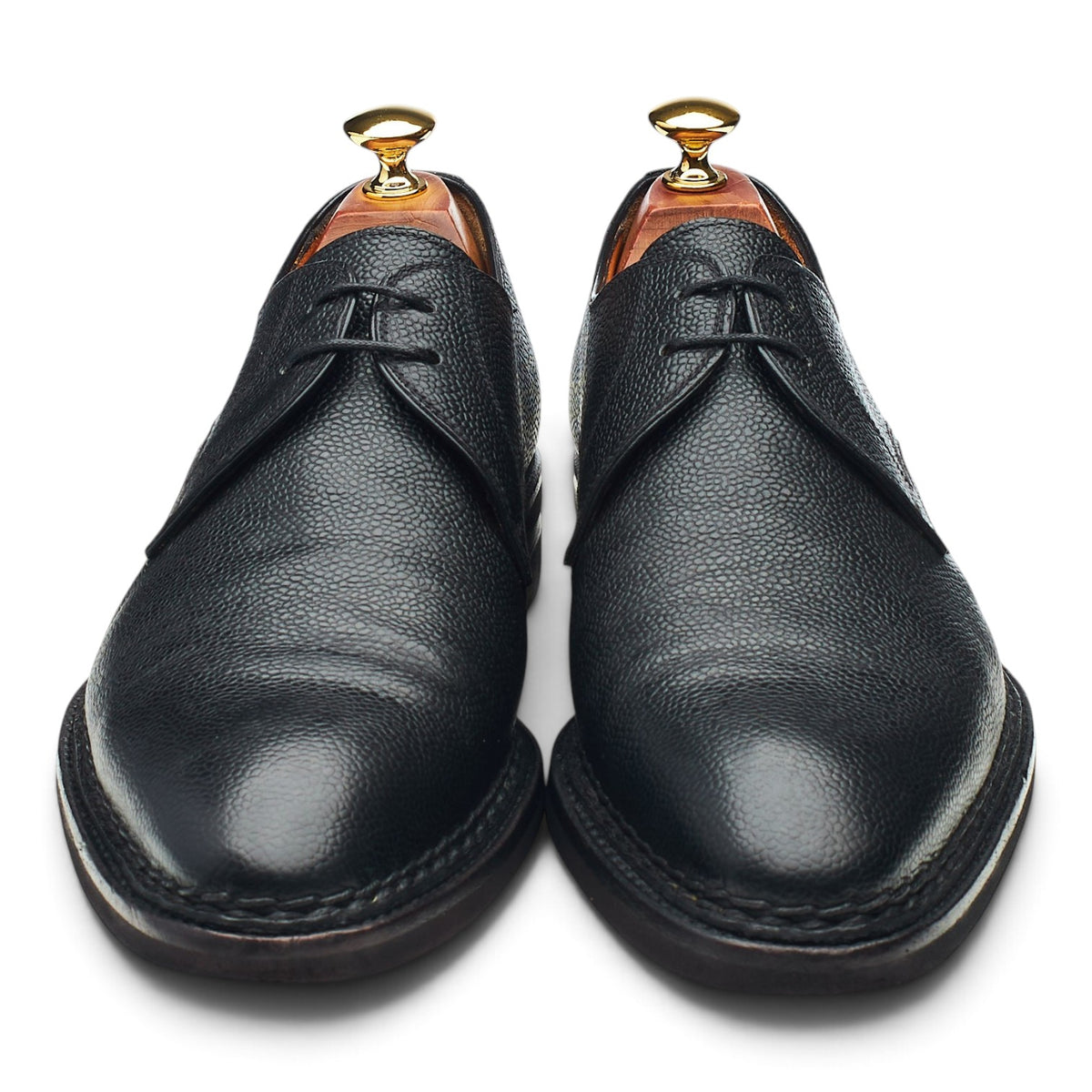 'Carnera' Black Grain Leather Derby UK 9