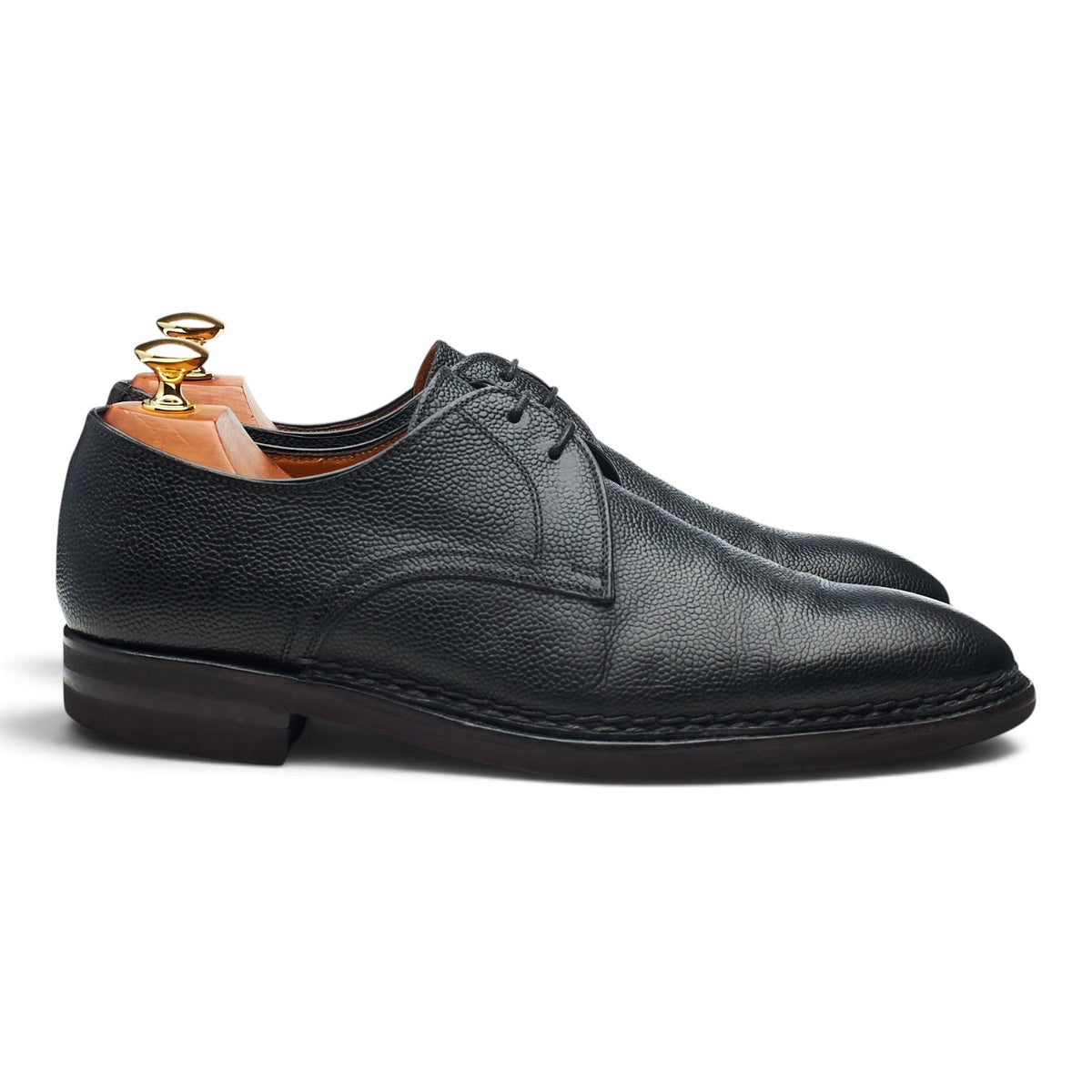 'Carnera' Black Grain Leather Derby UK 9