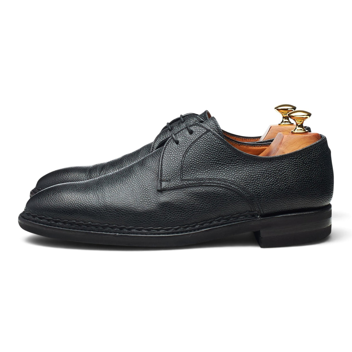 'Carnera' Black Grain Leather Derby UK 9
