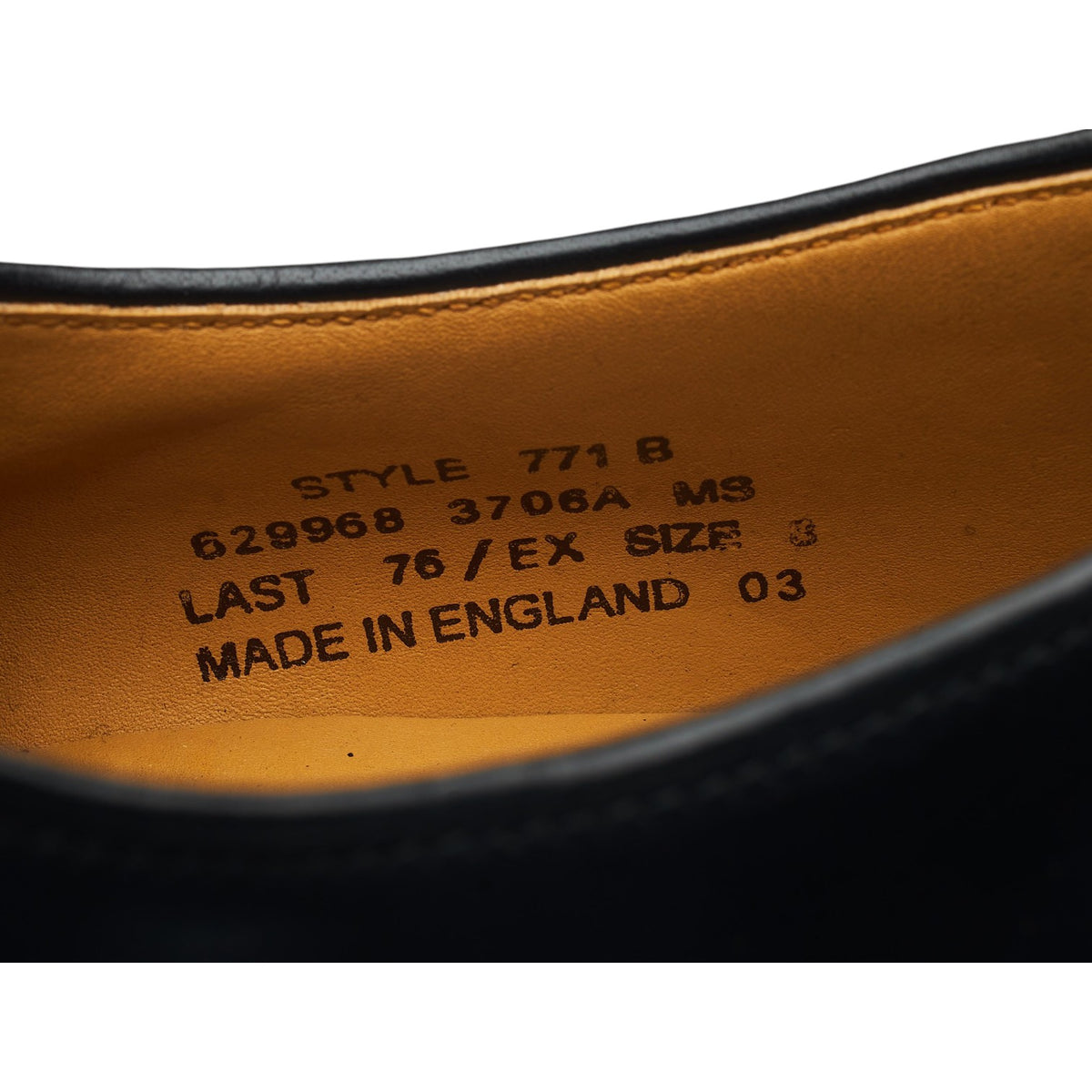 '771' Black Leather Derby UK 8 EX