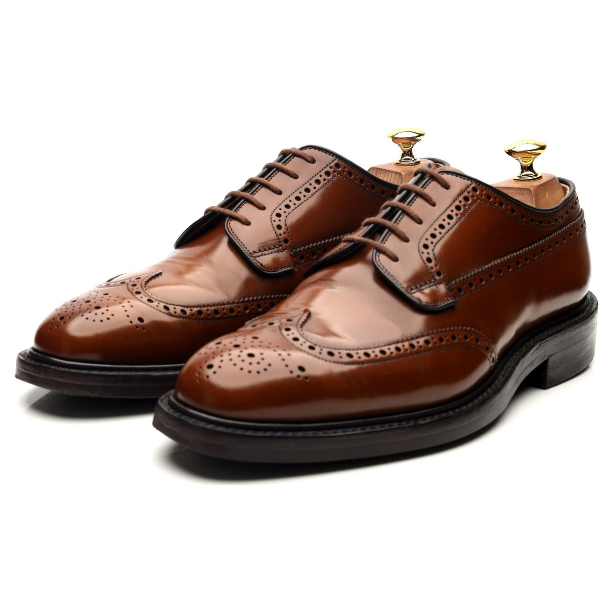 &#39;Grafton&#39; Tan Brown Leather Derby Brogues UK 8 G