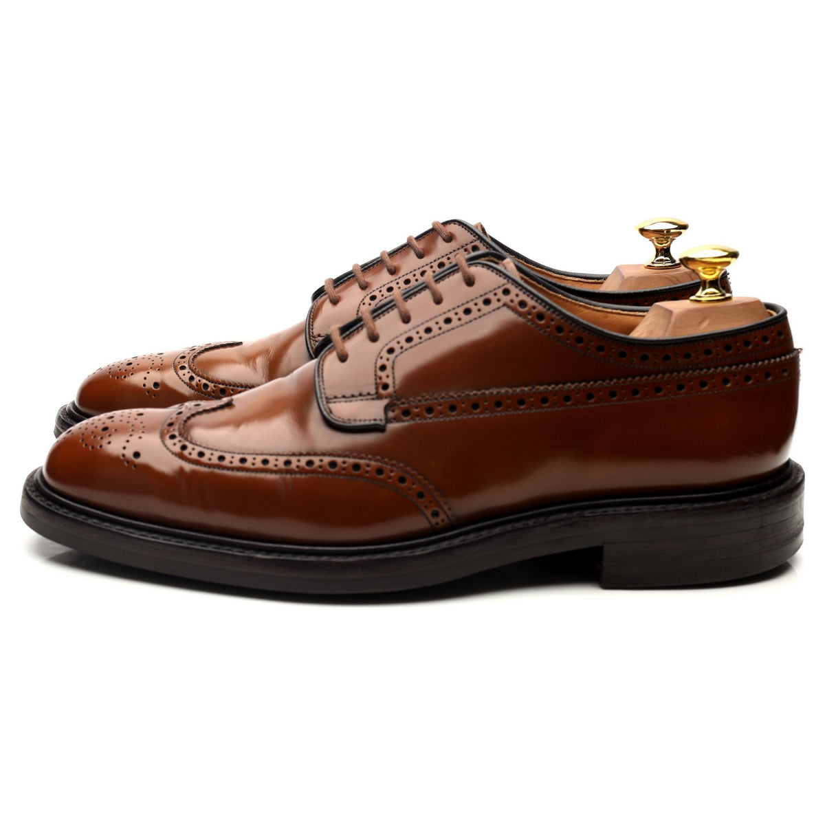 &#39;Grafton&#39; Tan Brown Leather Derby Brogues UK 8 G