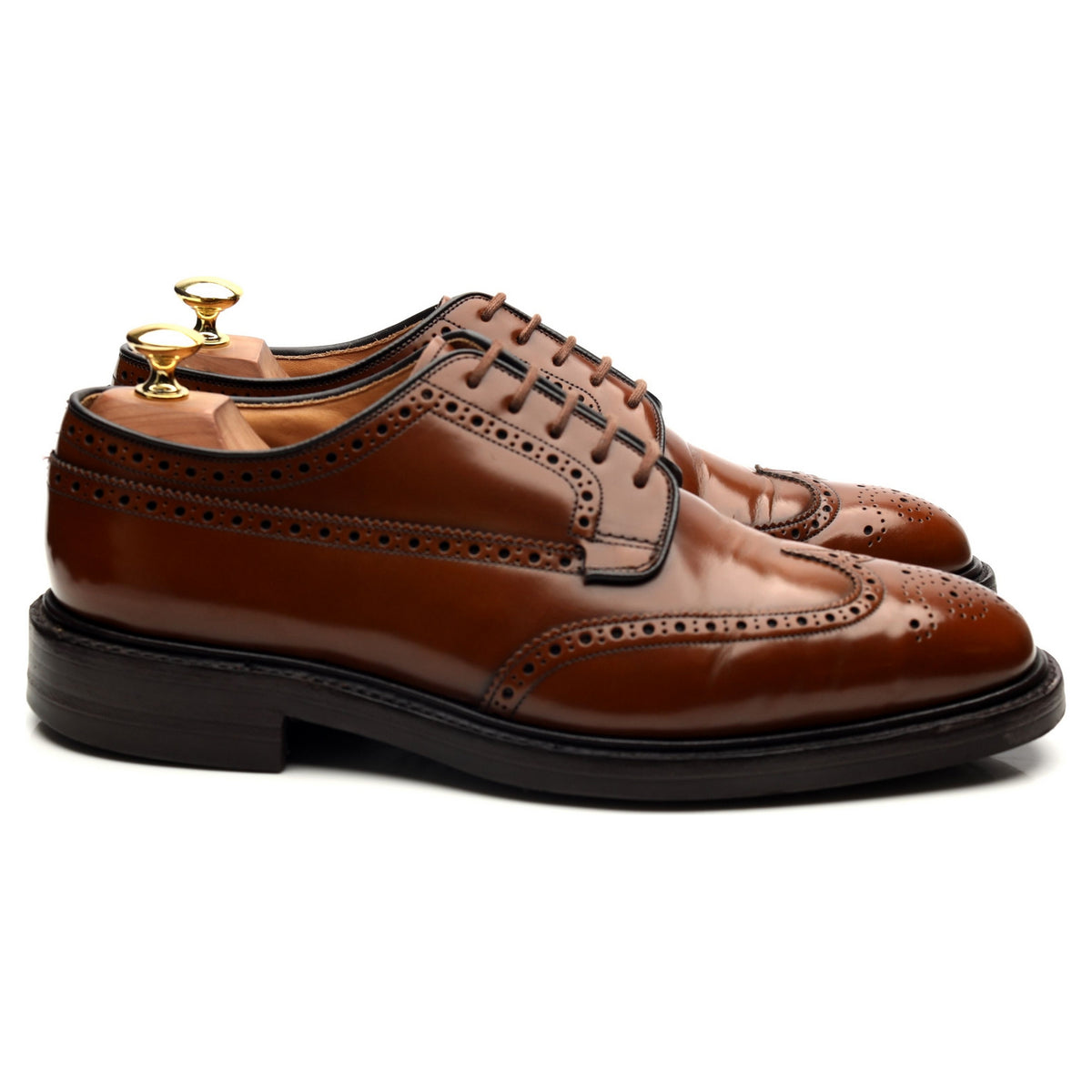 &#39;Grafton&#39; Tan Brown Leather Derby Brogues UK 8 G