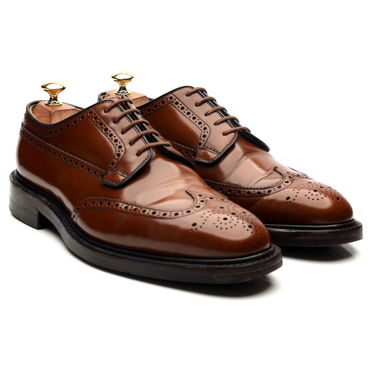 &#39;Grafton&#39; Tan Brown Leather Derby Brogues UK 8 G