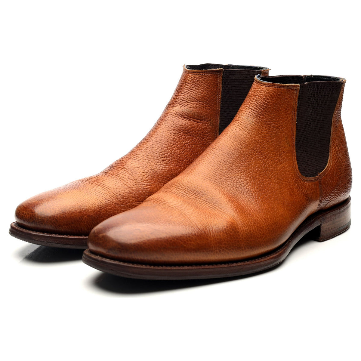 &#39;Black Sole 6&#39; Tan Brown Leather Chelsea Boots UK 8 F