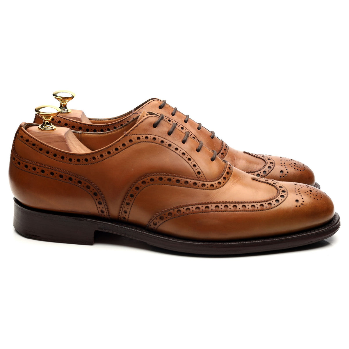 &#39;Chetwynd&#39; Tan Brown Leather Oxford Brogues UK 8 G