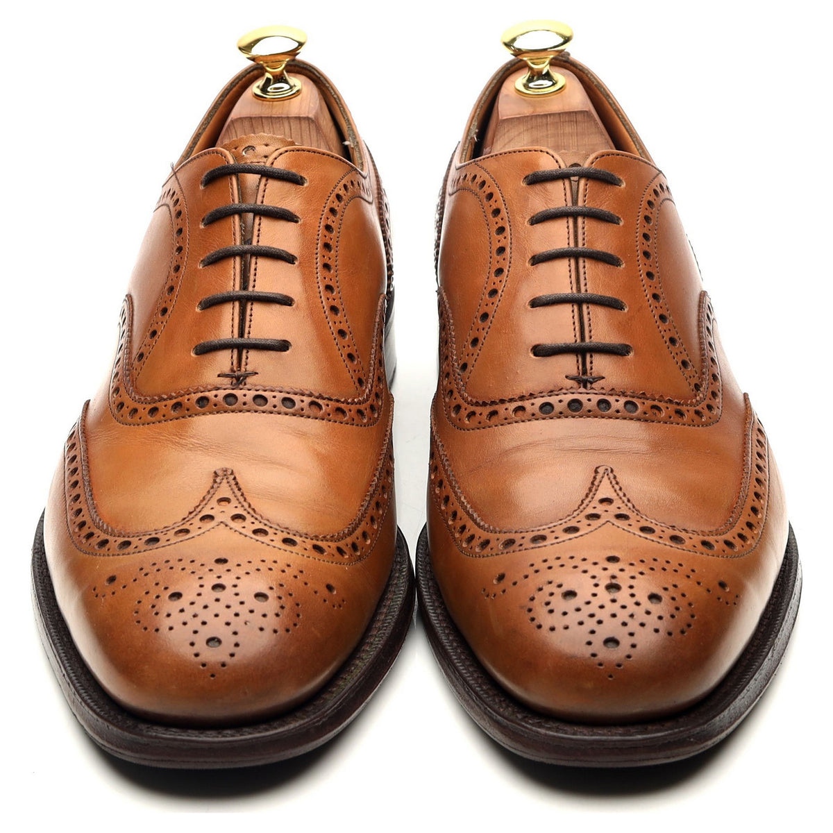 &#39;Chetwynd&#39; Tan Brown Leather Oxford Brogues UK 8 G