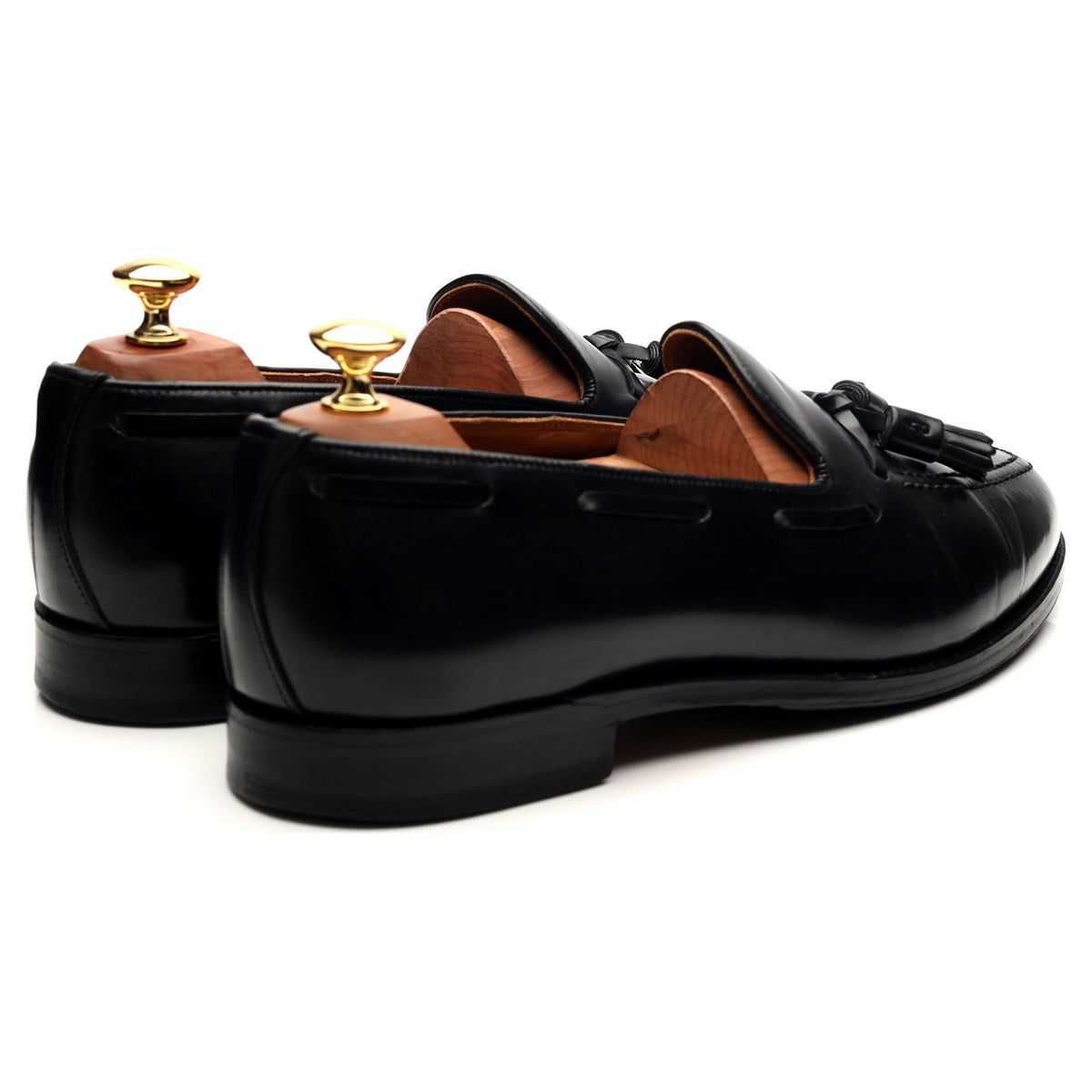 &#39;Windsor&#39; Black Leather Tassel Loafers UK 9 EX