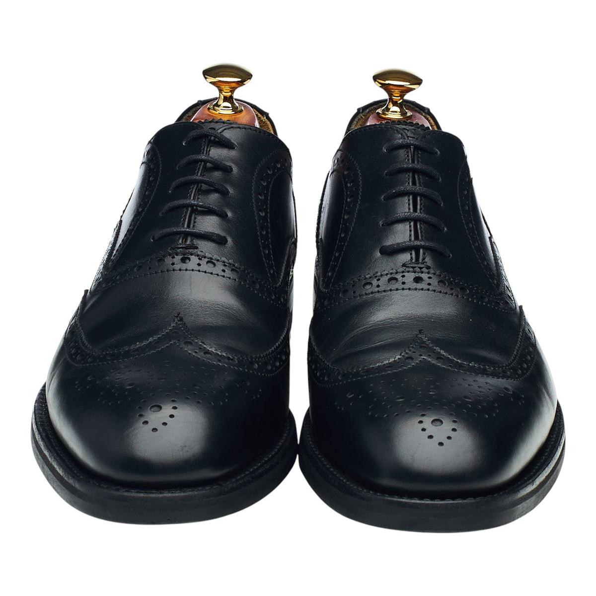 '2029' Black Leather Oxford Brogues UK 9.5
