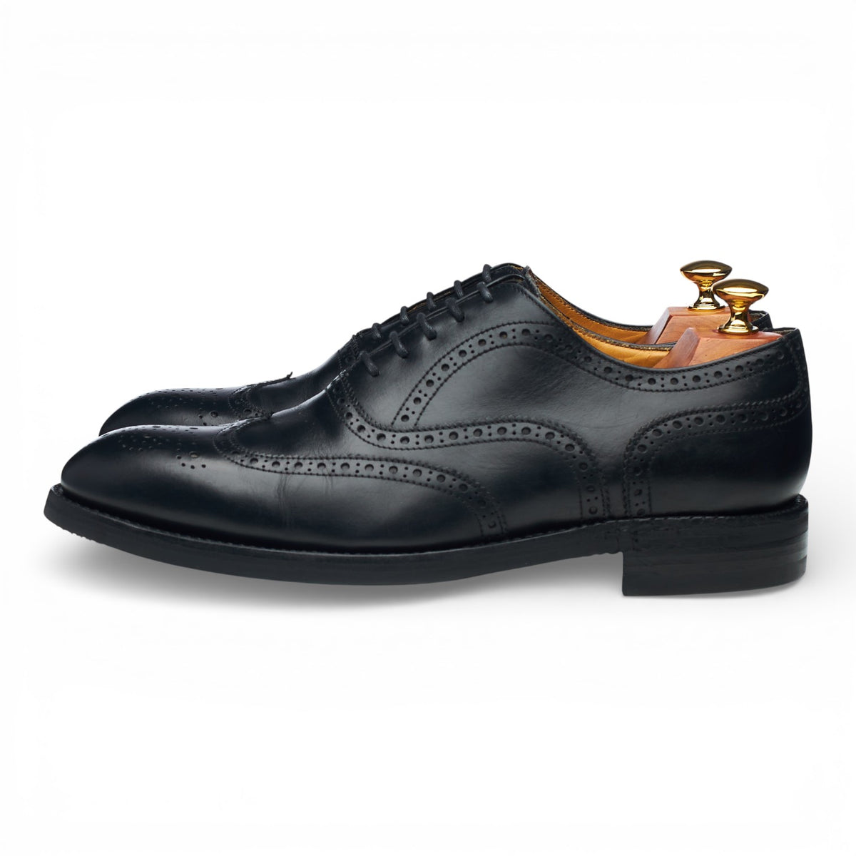 '2029' Black Leather Oxford Brogues UK 9.5