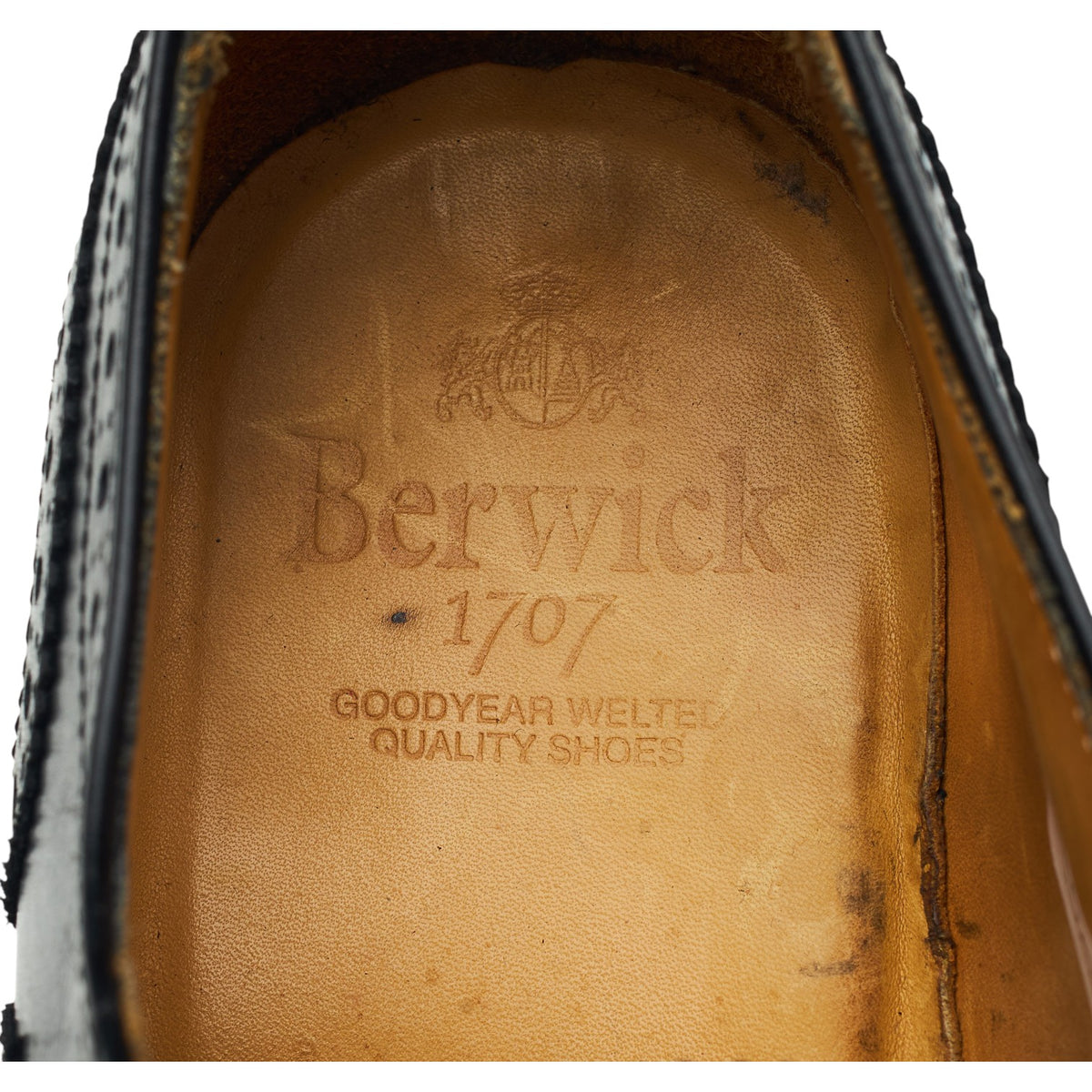 '2029' Black Leather Oxford Brogues UK 9.5