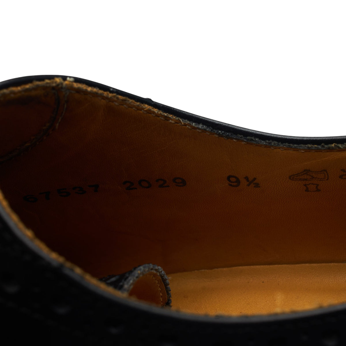 '2029' Black Leather Oxford Brogues UK 9.5