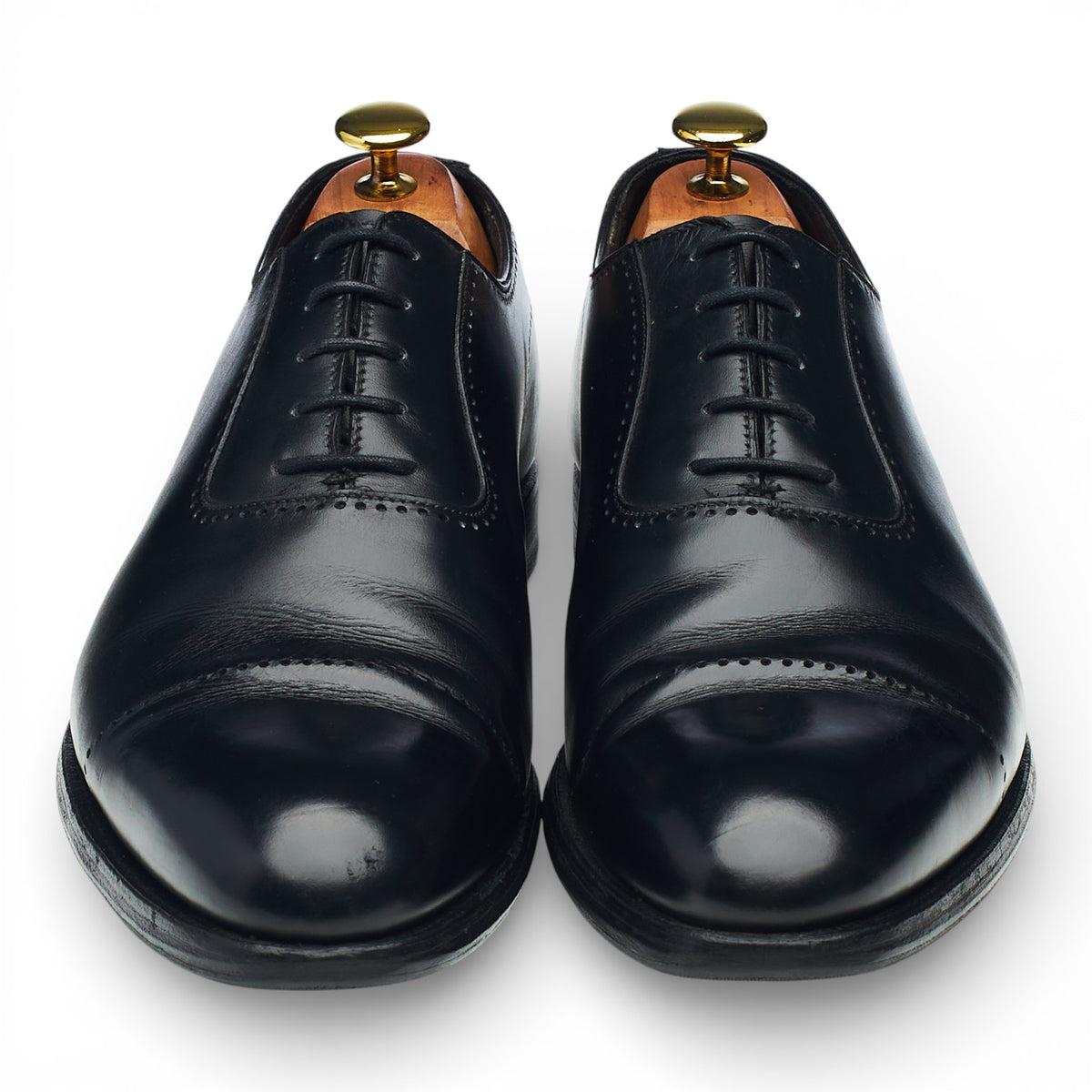 'Courtaney' Black Leather U-Throat Oxford UK 8 E