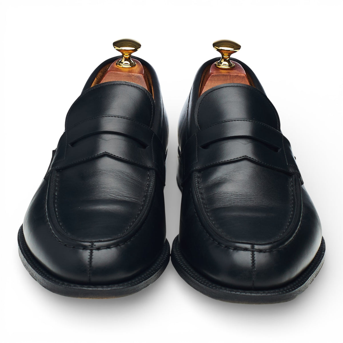 'Darwin' Black Leather Split Toe Loafers UK 9 H