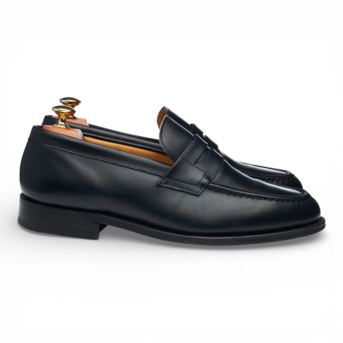 'Darwin' Black Leather Split Toe Loafers UK 9 H