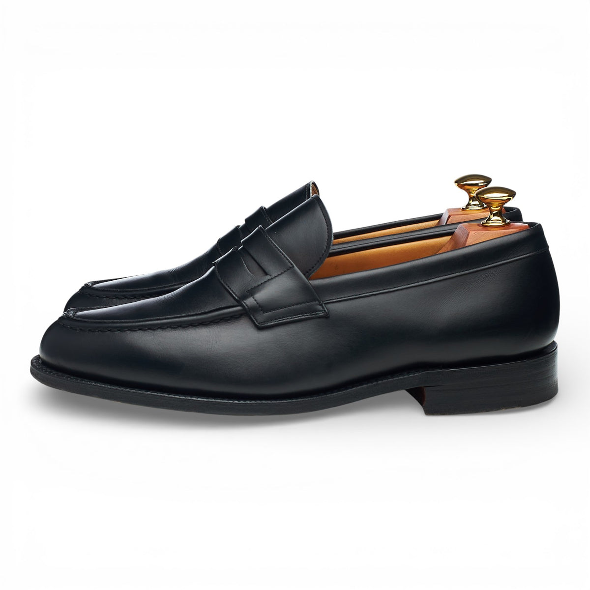 'Darwin' Black Leather Split Toe Loafers UK 9 H