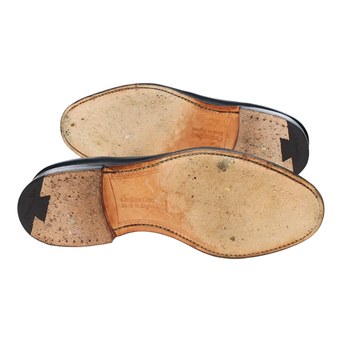 'Darwin' Black Leather Split Toe Loafers UK 9 H