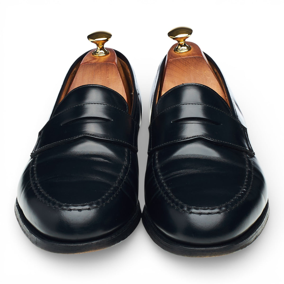 'Boston' Black Leather Loafers UK 10 E