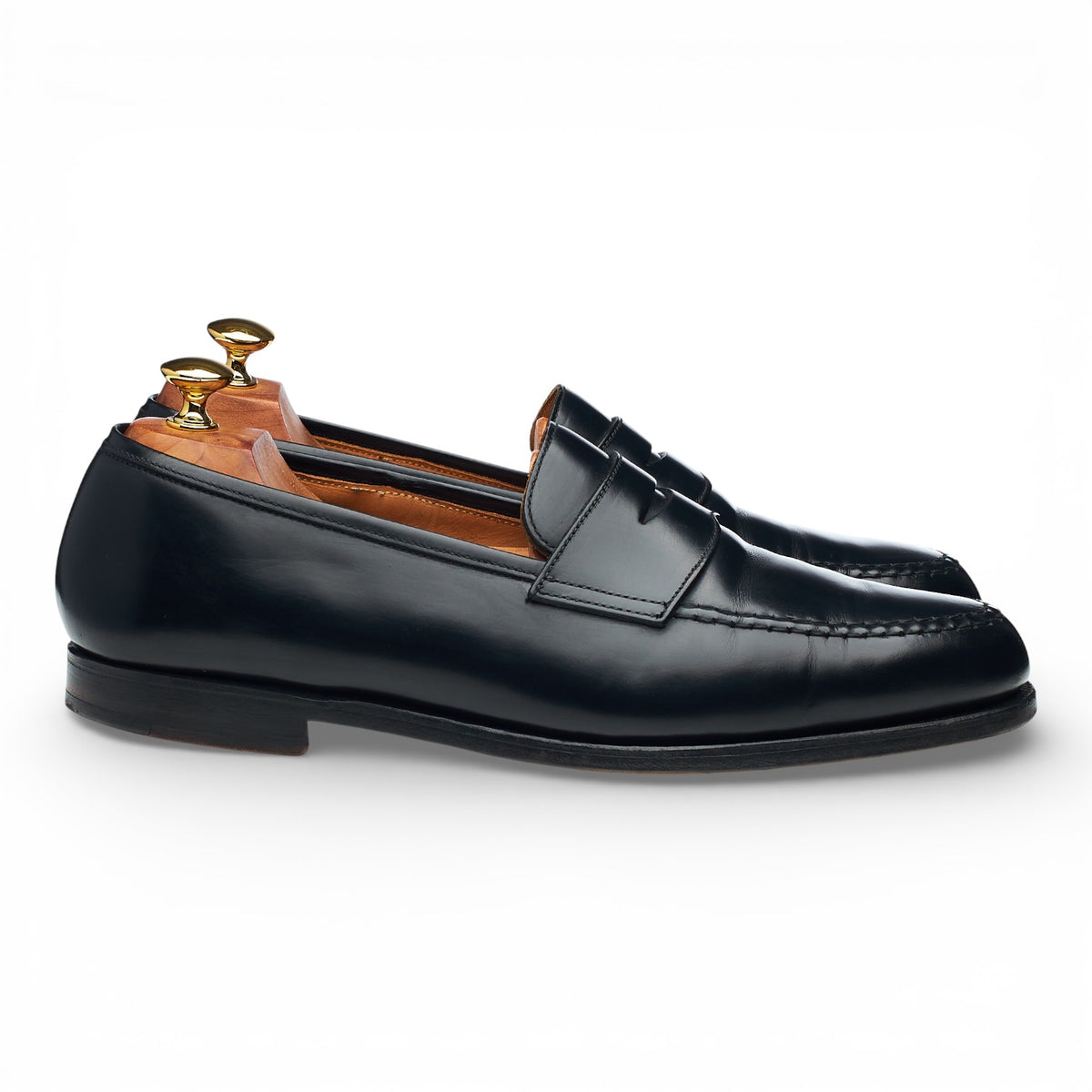 'Boston' Black Leather Loafers UK 10 E