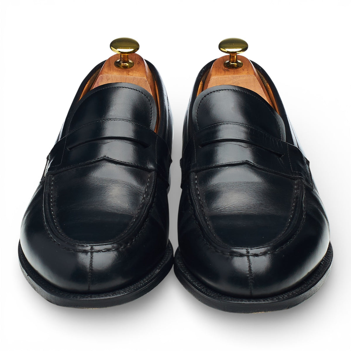 'Darwin' Black Leather Split Toe Loafers UK 8.5 H