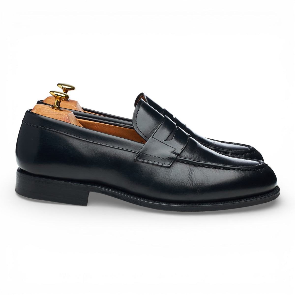 'Darwin' Black Leather Split Toe Loafers UK 8.5 H