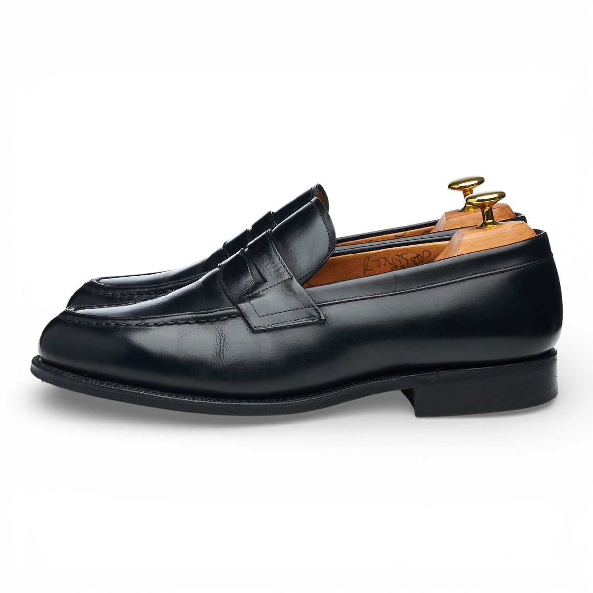 'Darwin' Black Leather Split Toe Loafers UK 8.5 H