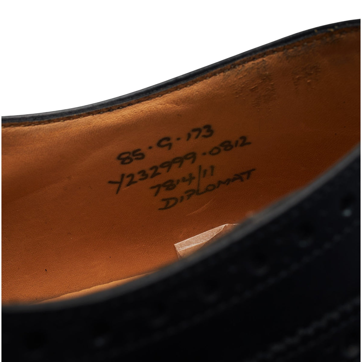 'Diplomat' Black Leather Oxford Brogues UK 8.5 G