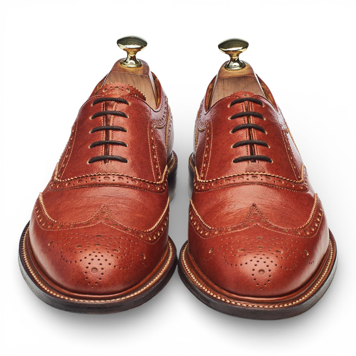 'Tarbert' Tan Brown Deerskin Leather Oxford Brogues UK 7 F