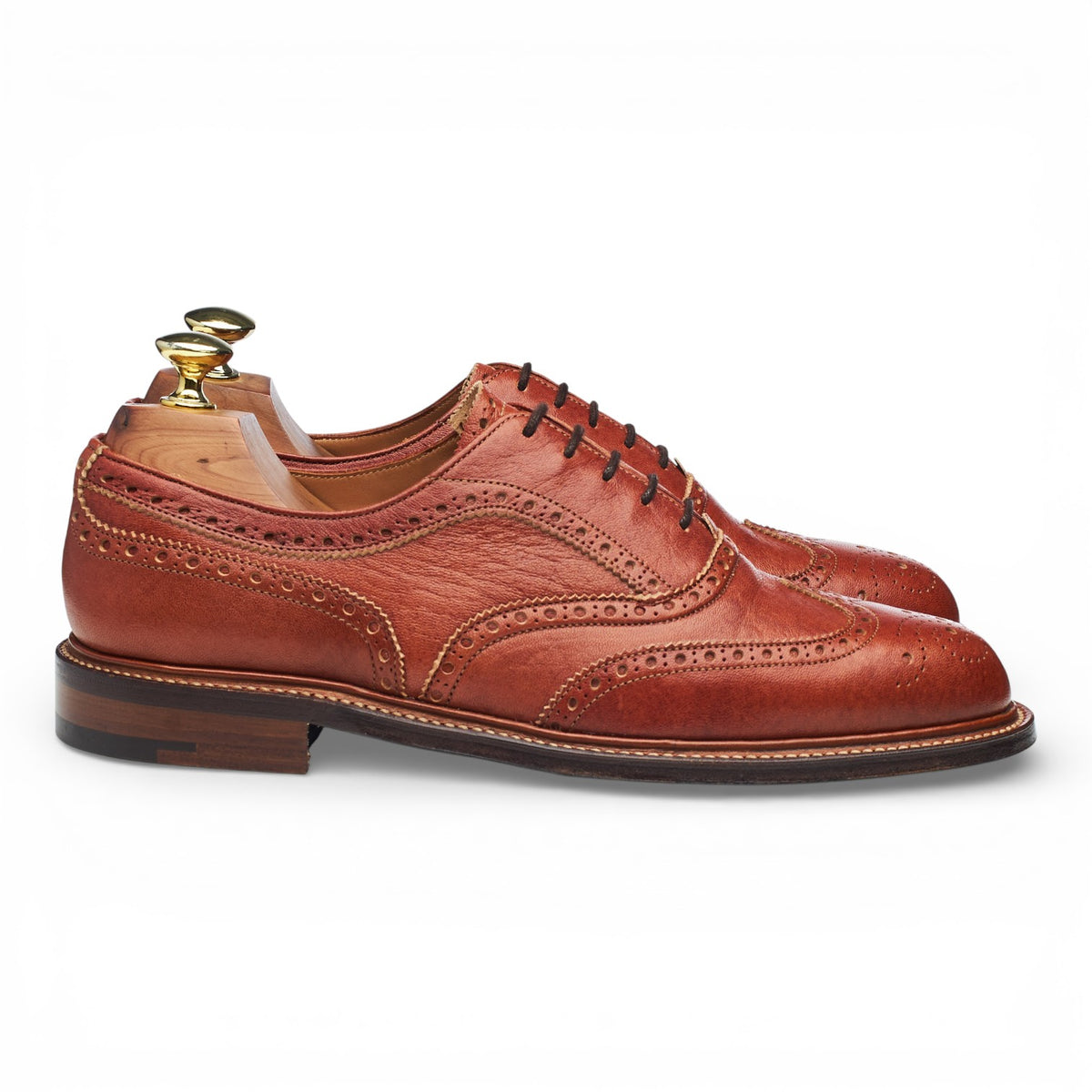 'Tarbert' Tan Brown Deerskin Leather Oxford Brogues UK 7 F