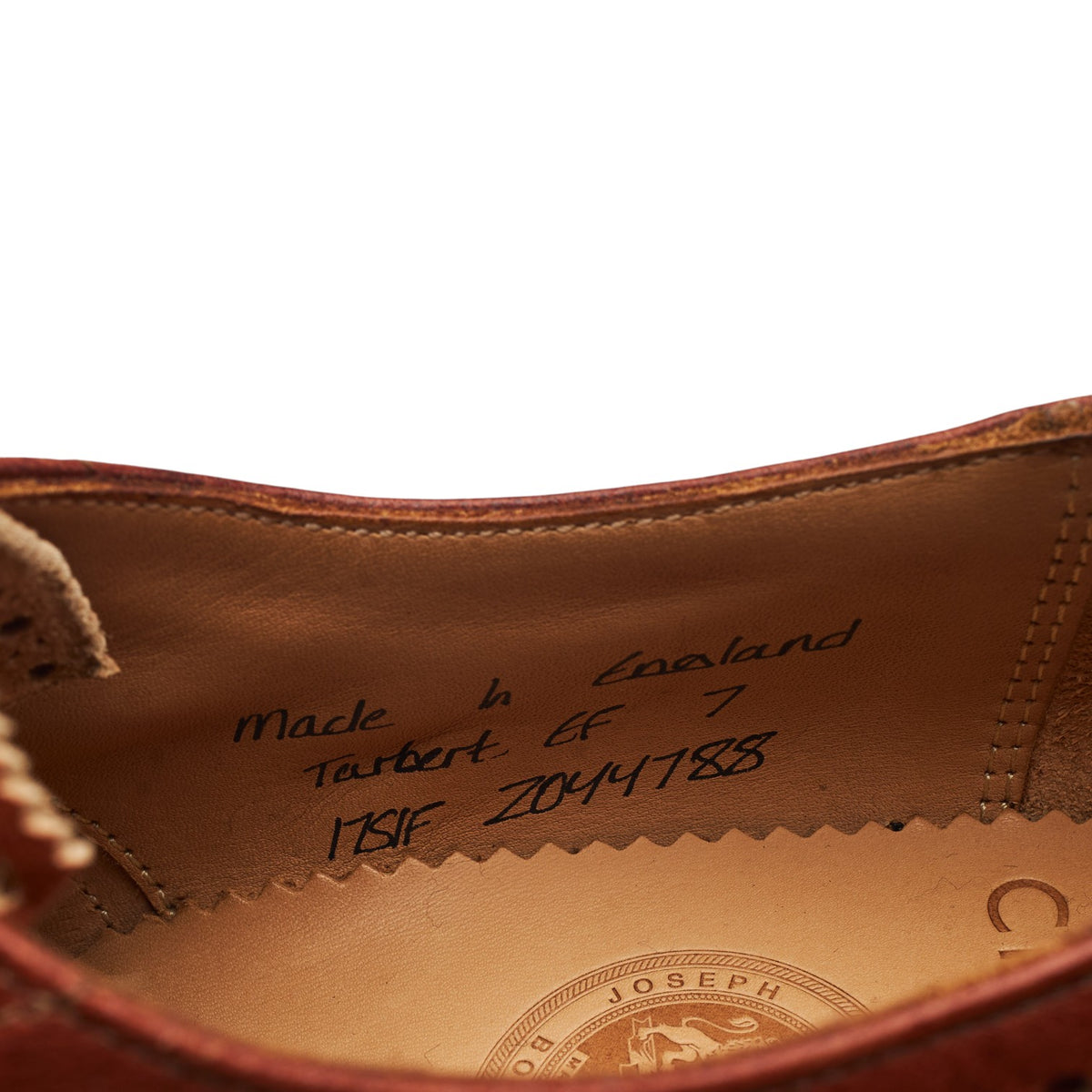 'Tarbert' Tan Brown Deerskin Leather Oxford Brogues UK 7 F