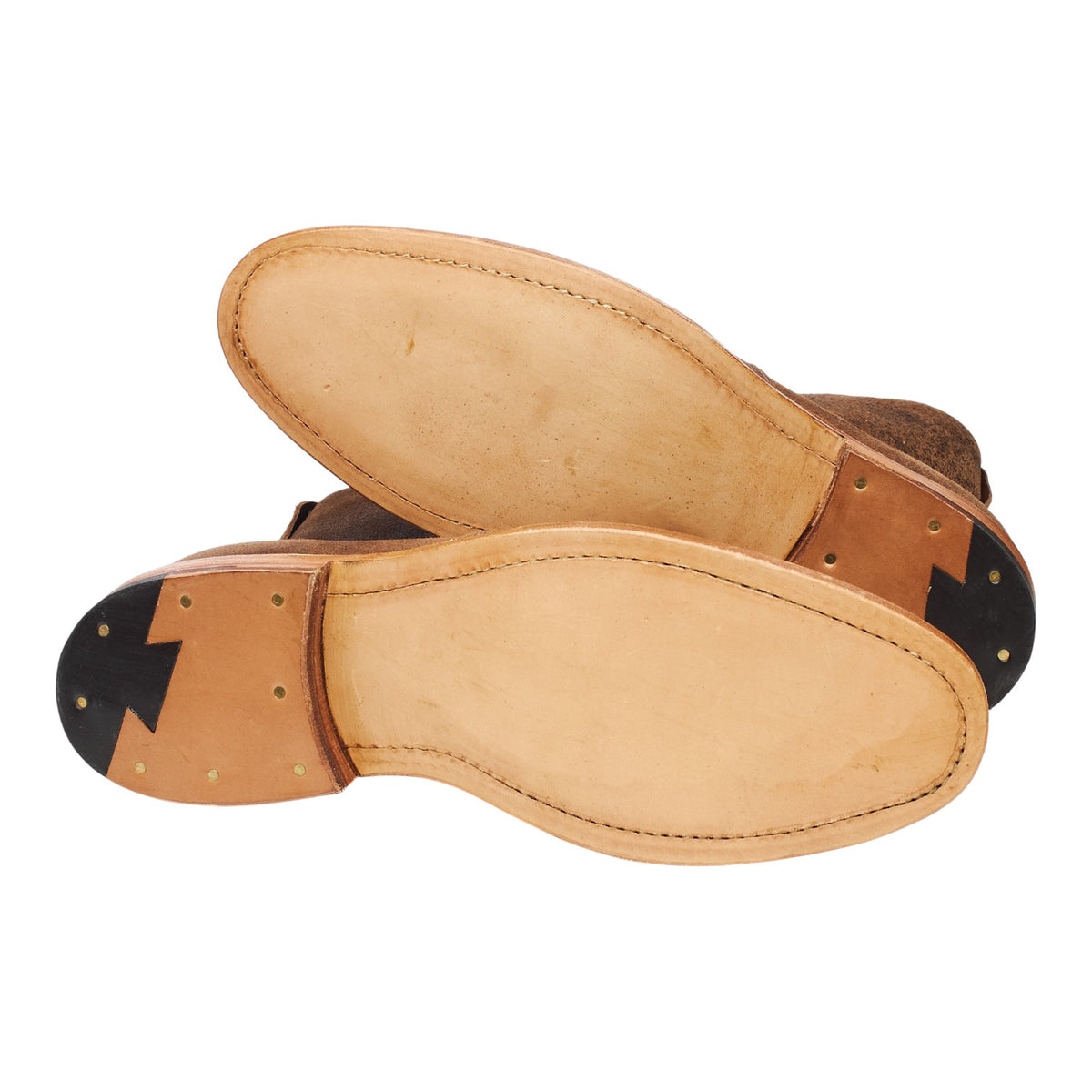 Brown Waxed  Horsehide Leather Side Zip Boots UK 7