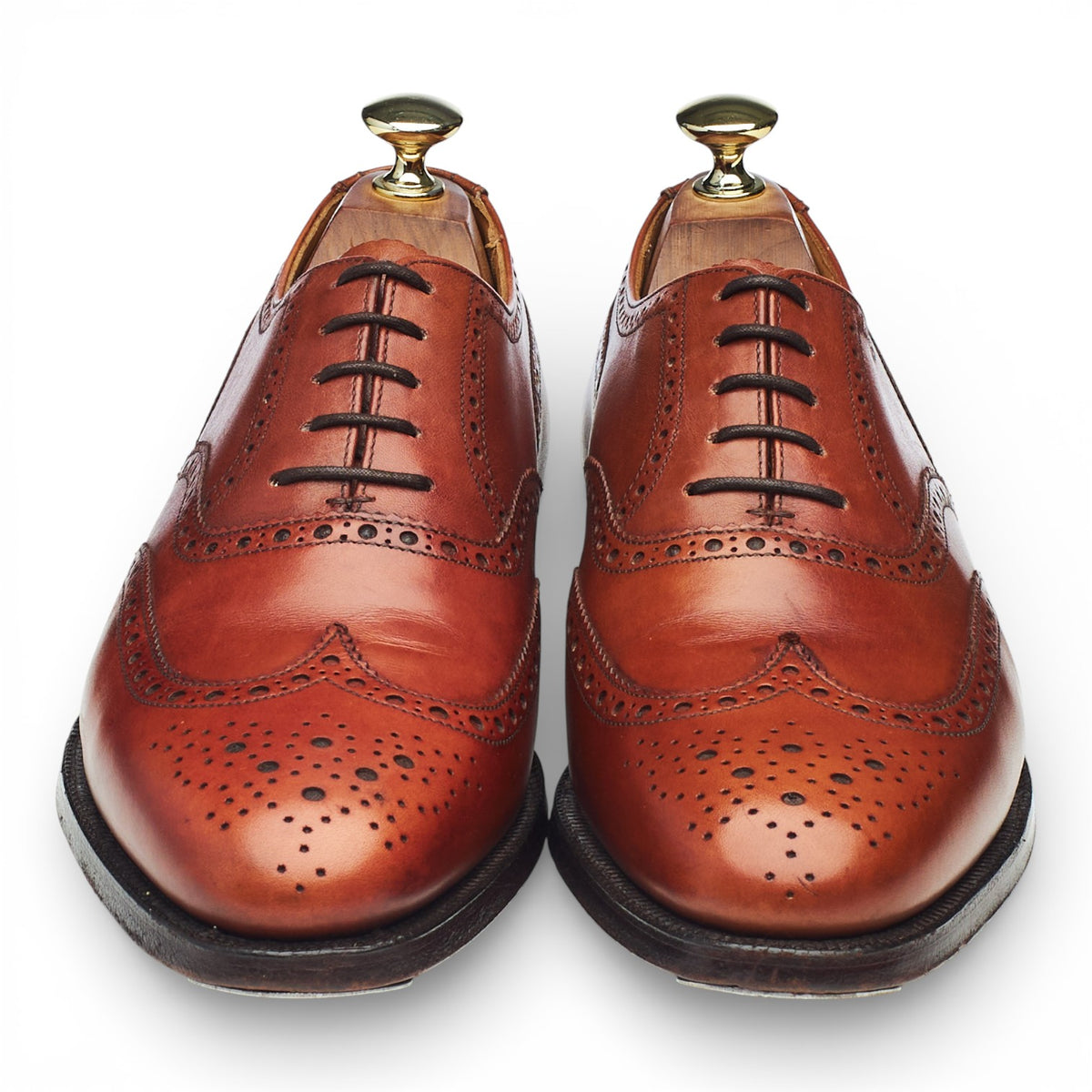 Shipton & Heneage 'Albemarle' Tan Brown Leather Oxford Brogues UK 7 E