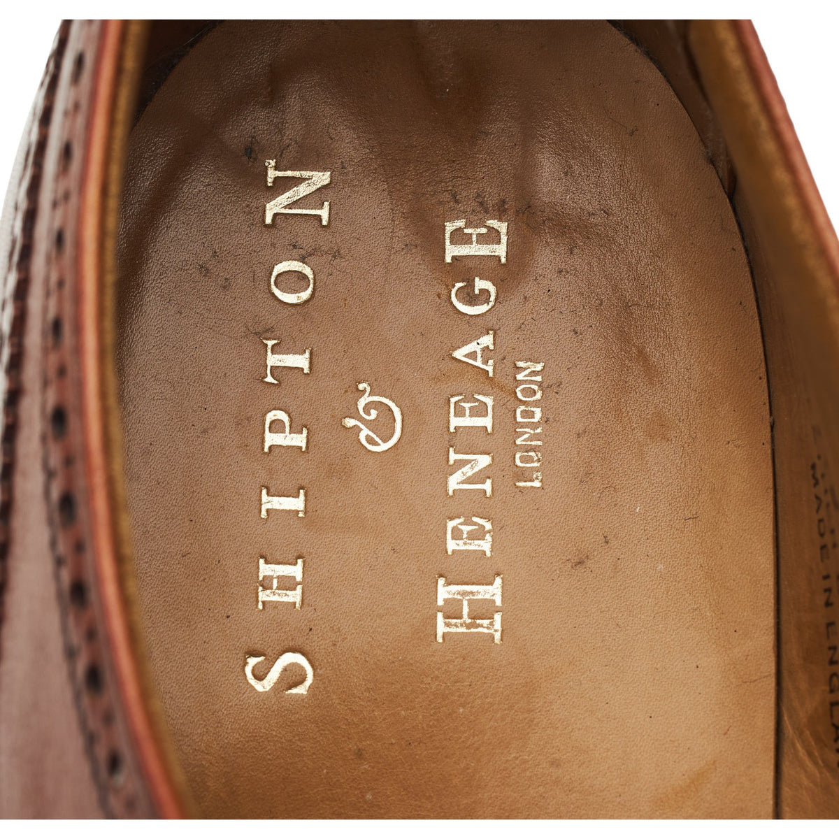 Shipton & Heneage 'Albemarle' Tan Brown Leather Oxford Brogues UK 7 E