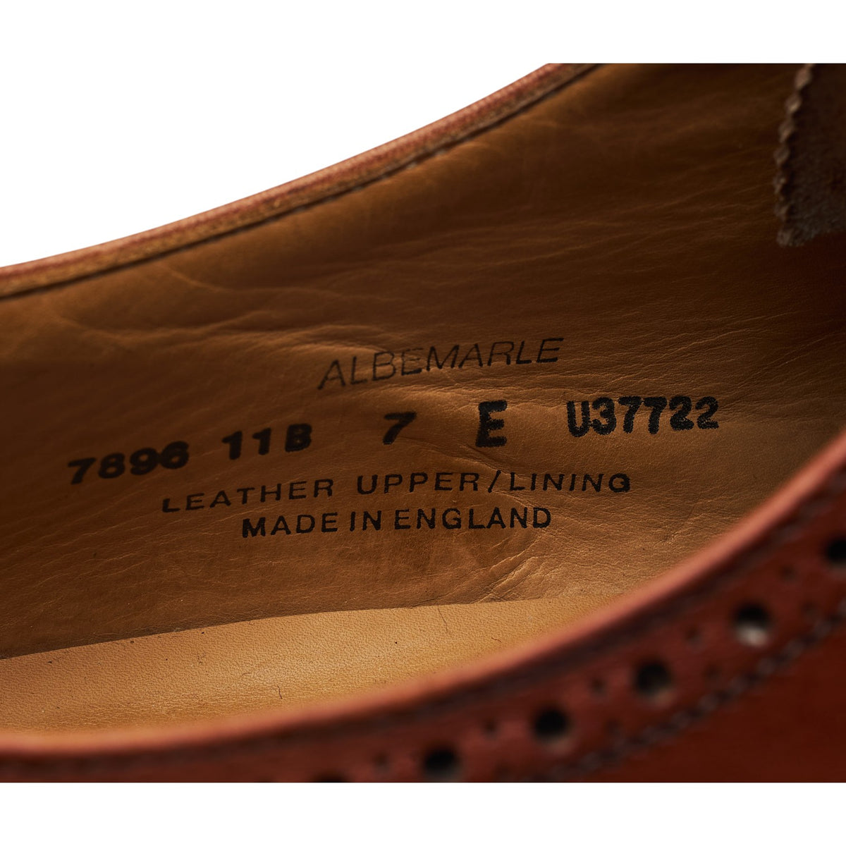 Shipton & Heneage 'Albemarle' Tan Brown Leather Oxford Brogues UK 7 E