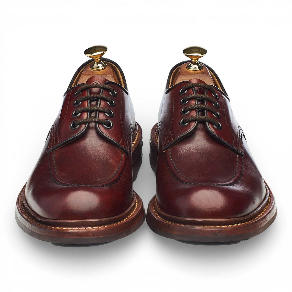 'Heath' Tan Brown Leather Apron Derby UK 6.5