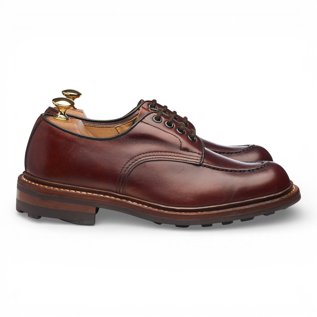 'Heath' Tan Brown Leather Apron Derby UK 6.5