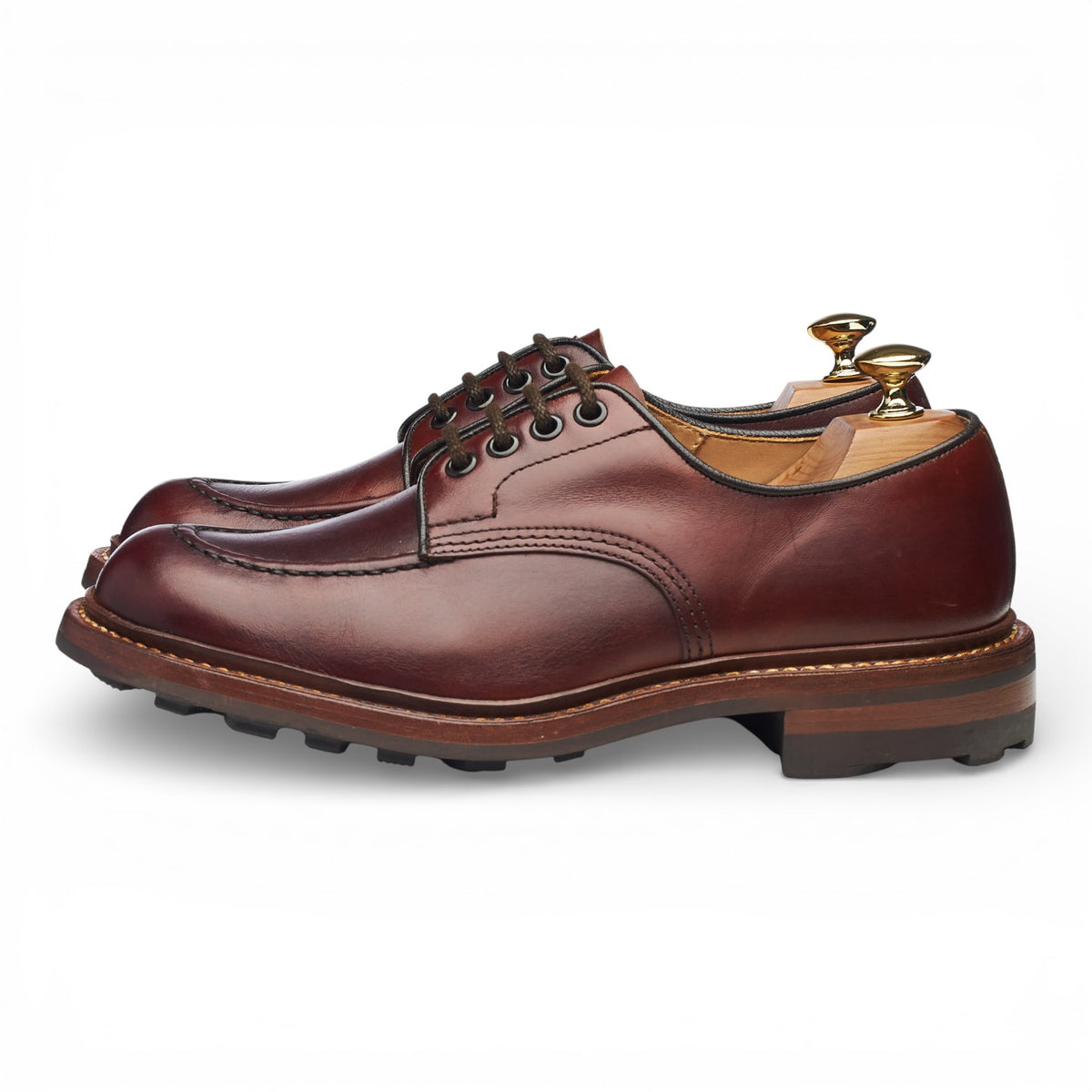 'Heath' Tan Brown Leather Apron Derby UK 6.5