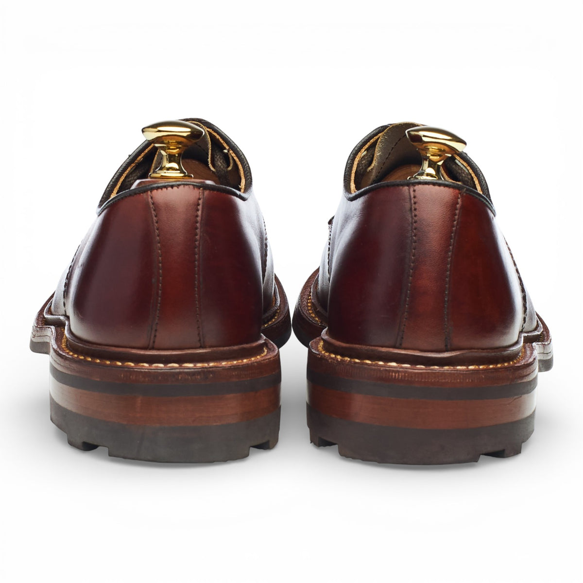 'Heath' Tan Brown Leather Apron Derby UK 6.5