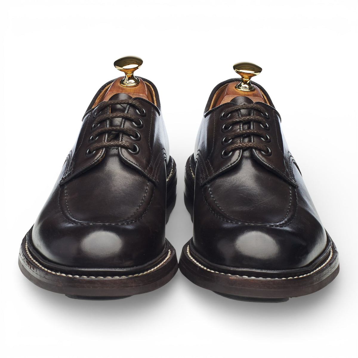 'Heath' Dark Brown Leather Apron Derby UK 6.5