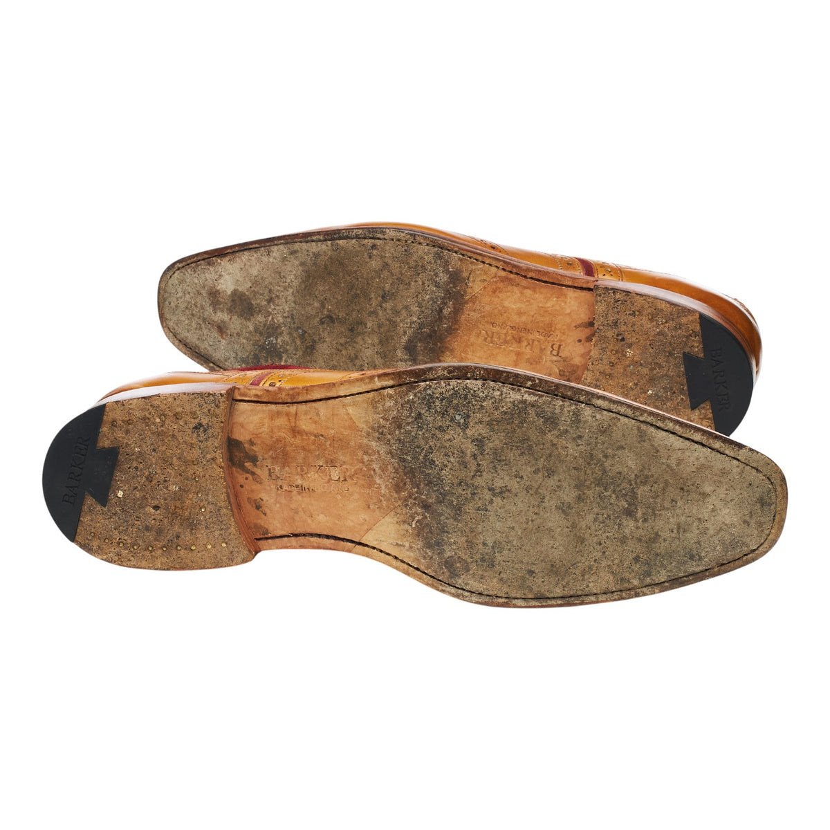 'McClean' Tan Brown Leather & Burgundy Suede Oxford Brogues UK 9.5 F