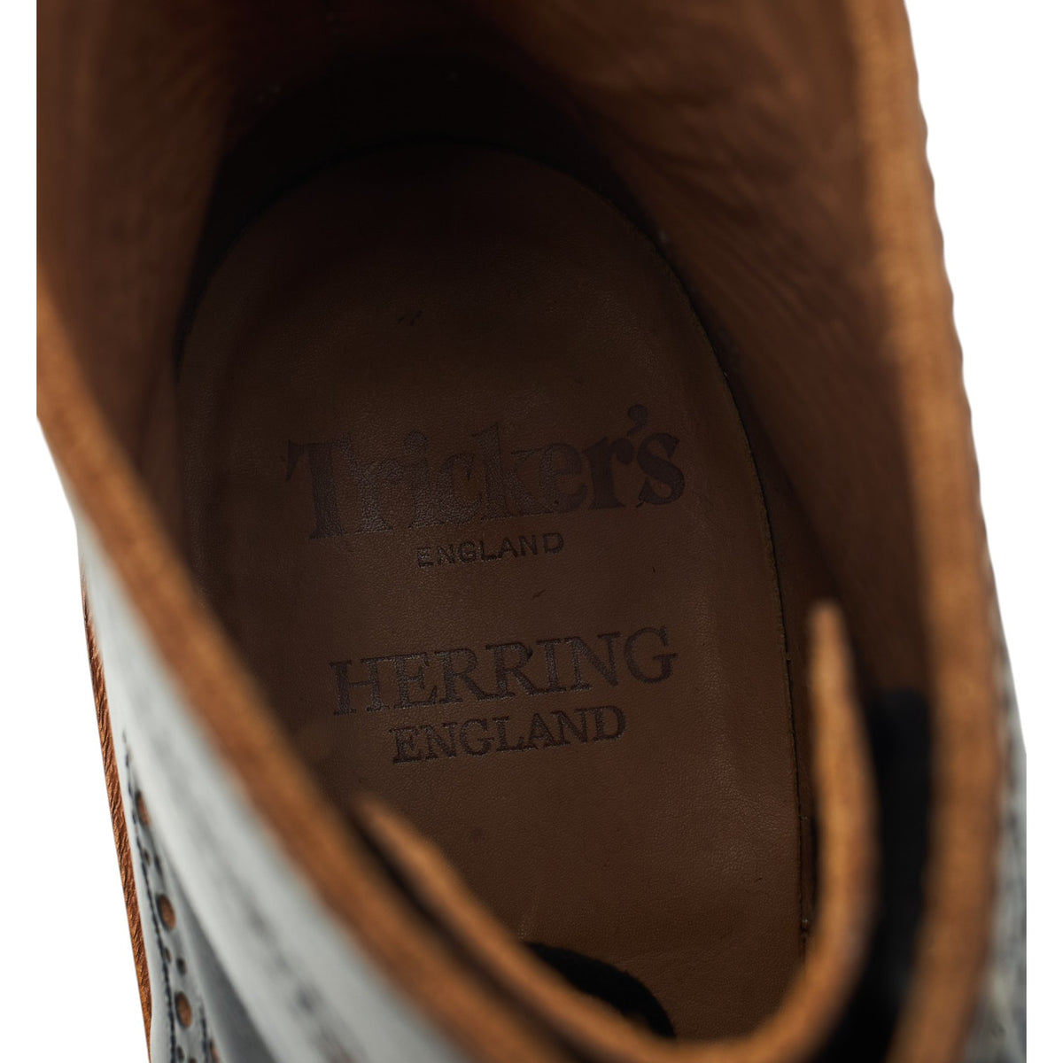 Herring 'Stow' Navy Blue Chromexcel Leather Brogue Boots UK 7