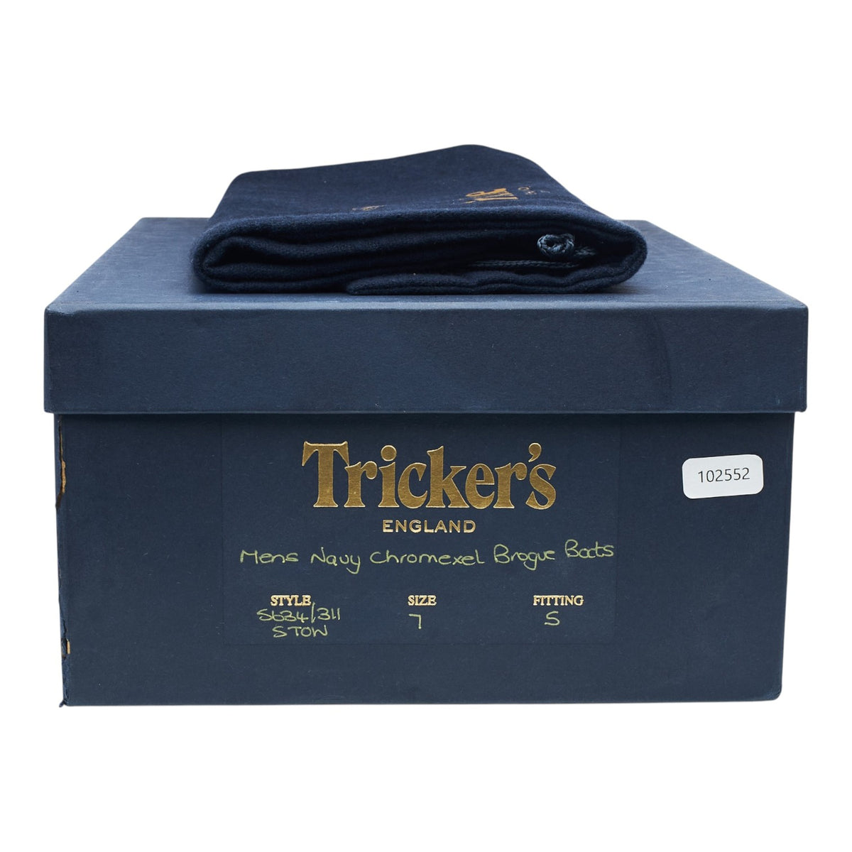 Herring 'Stow' Navy Blue Chromexcel Leather Brogue Boots UK 7