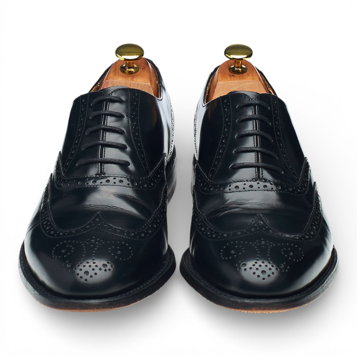 'Albert' Black Leather Oxford Brogues UK 8.5 G