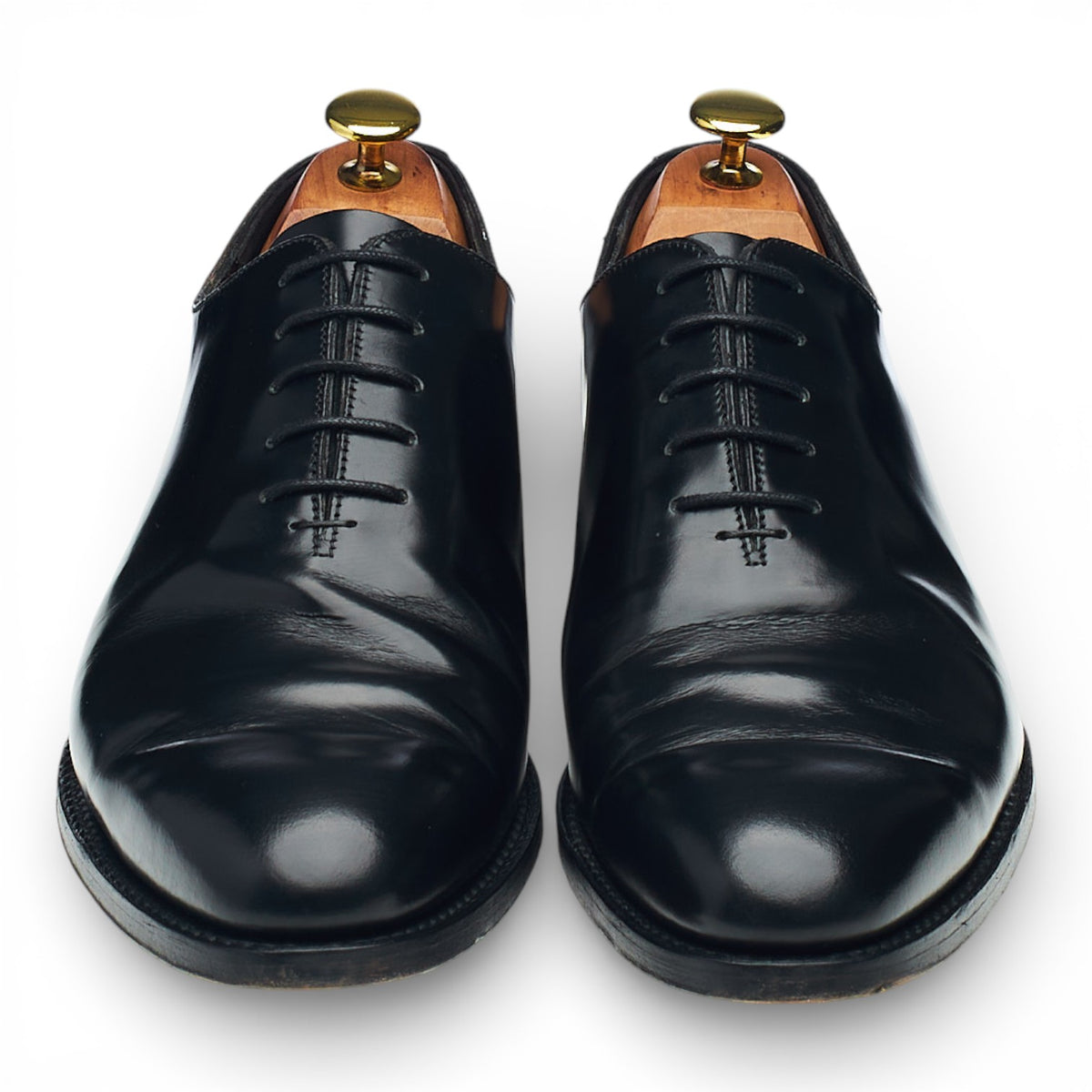 'Nelson' Black Leather Wholecut Oxford UK 8 G