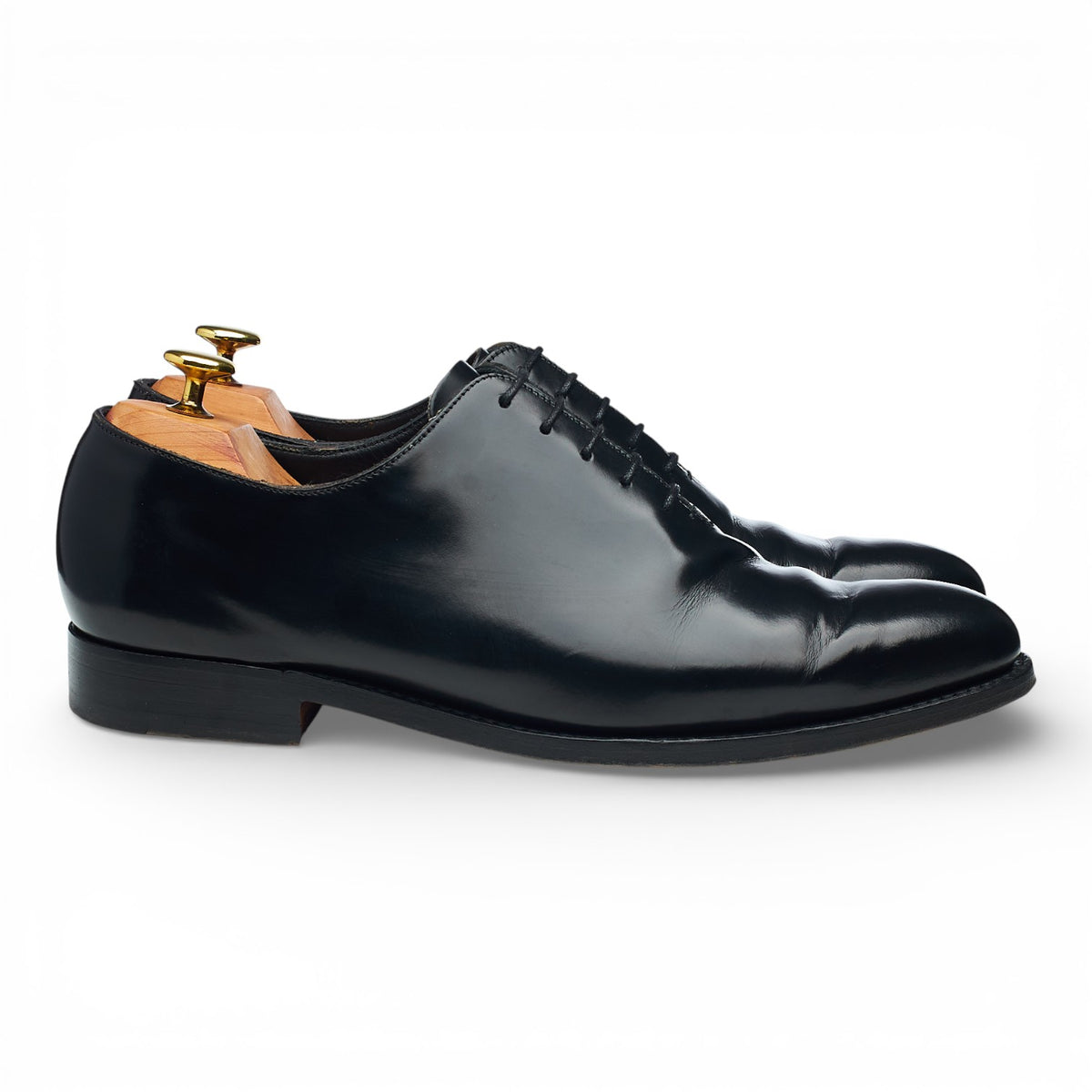 'Nelson' Black Leather Wholecut Oxford UK 8 G