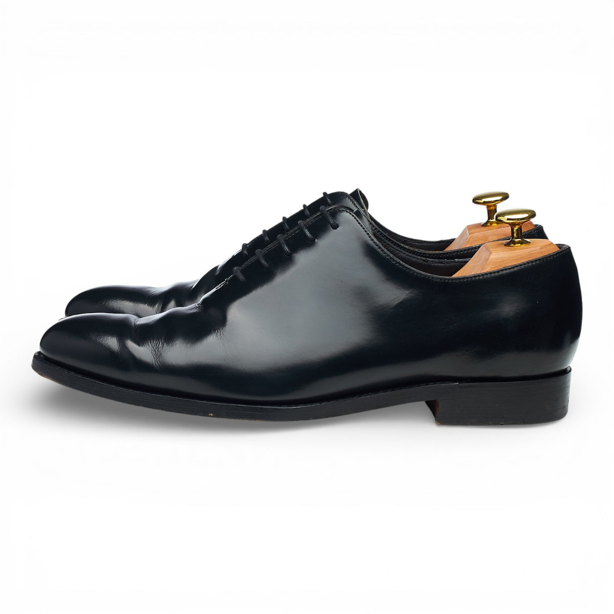 'Nelson' Black Leather Wholecut Oxford UK 8 G