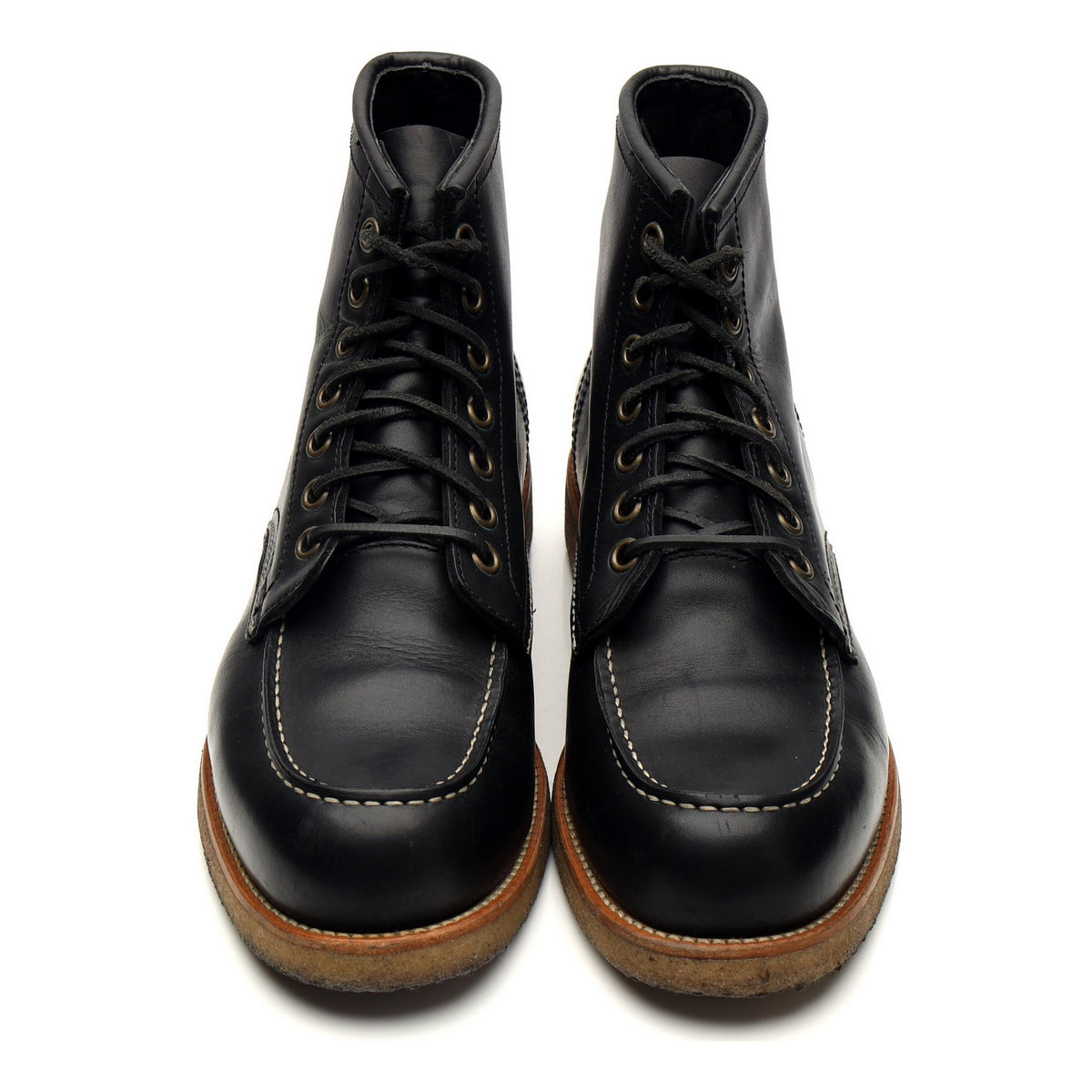 &#39;Pastissee&#39; Black Leather Moc Toe Boot UK 10 EU 44