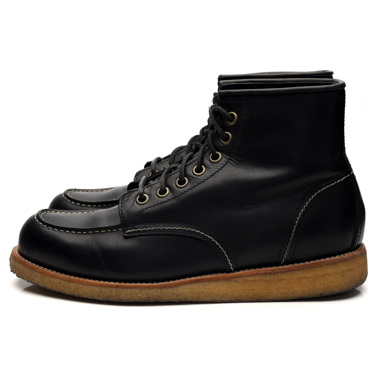 &#39;Pastissee&#39; Black Leather Moc Toe Boot UK 10 EU 44